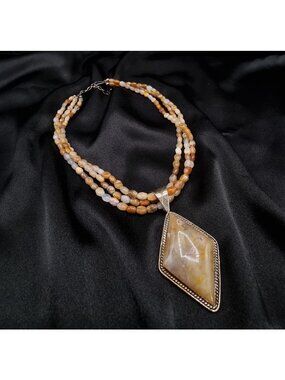 Jay King Mine Finds Agate & Sterling Silver Multi-Strand Necklace With Diamond-S